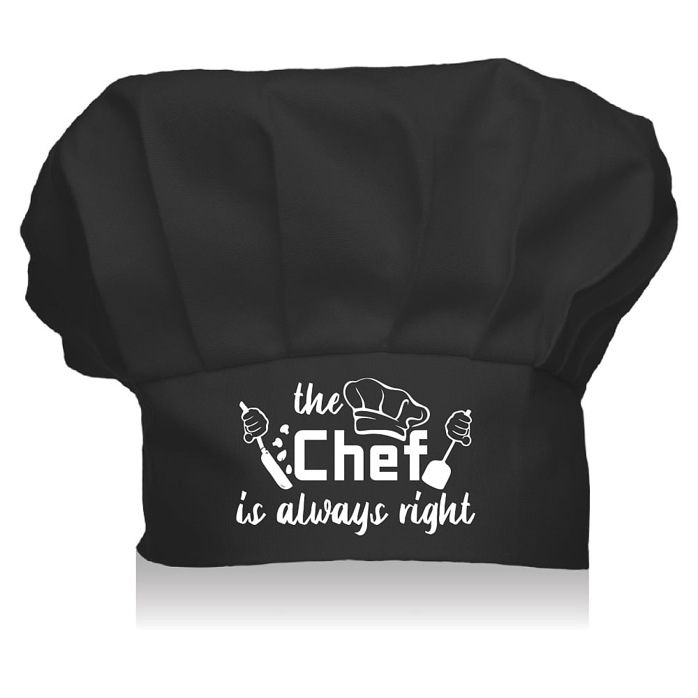Black Chef Hat Adults Adjustable Elastic Baker Kitchen Catering Wear ...