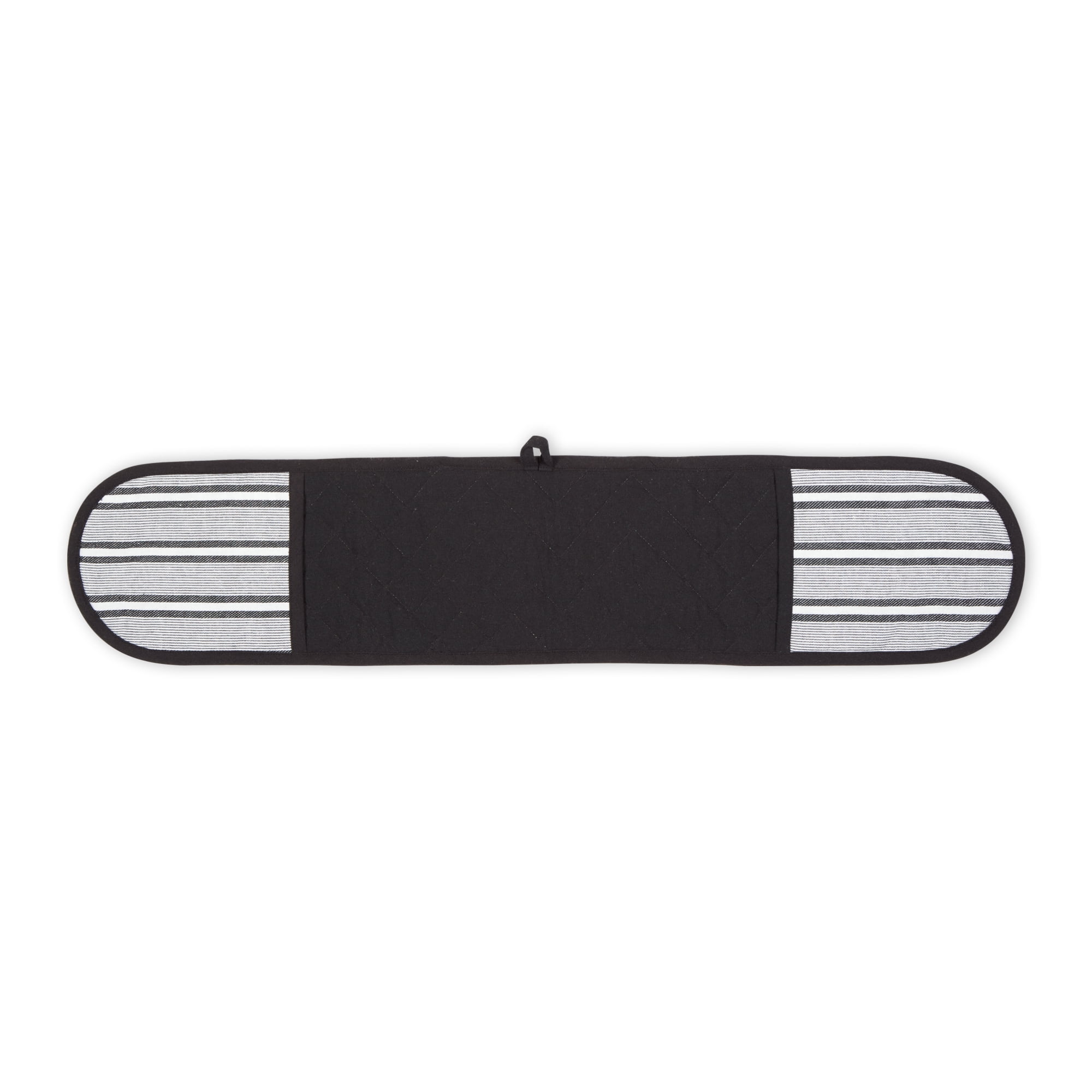Extra Long Black and White Cotton Double Oven Mitt