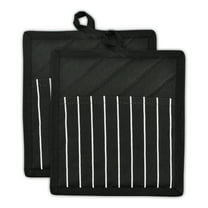 Black Chef Stripe Potholder (Set of 2)