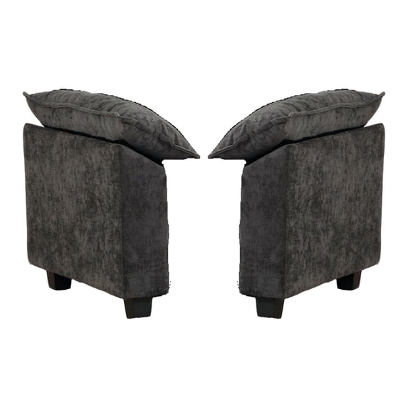 Black Chenille Cloud Sofa Armrest Replacement Parts, 22 Inch Arm Height Foam Filled Modular Sectional Couch Arm Panels, American Modern DIY Combination Sofa Accessories