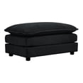 thumbnail image 1 of Black Chenille Ottoman Footrest for Sofa, Modular Accent Stool with Breathable Fabric and Solid Wood Frame, Comfy Seat for Living Room, 1 of 4