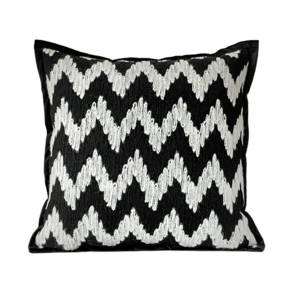 Black Chenille Sofa Pillow With Insert, Decorative Cushion For Living Room, Bed, Soft And Supportive, Multi-Functional Use - Multiple Colors