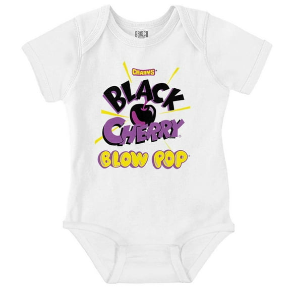Black Cherry Blow Pop Candy Gum Logo Romper Boys or Girls Infant Baby Brisco Brands 6M