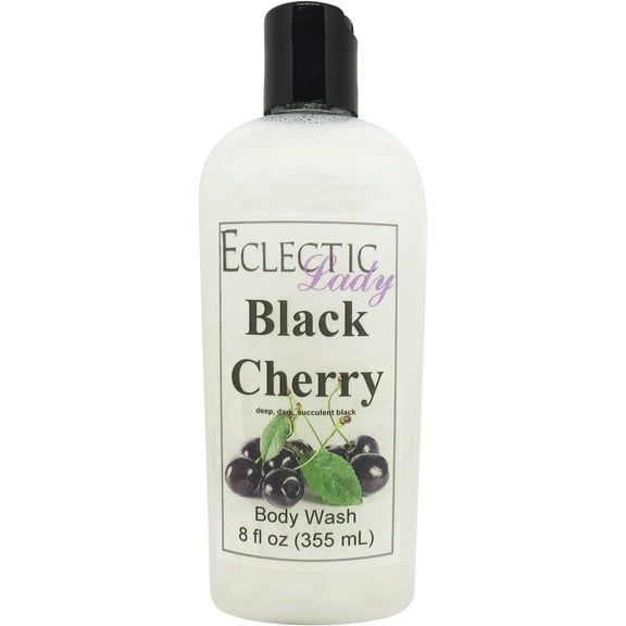 Black Cherry Body Wash by Eclectic Lady, Liquid Shower Gel for Women and Men, 8 Ounces