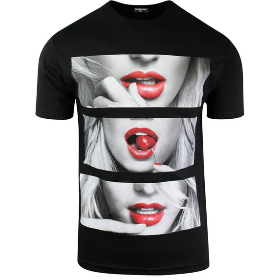 Black Cherry Lips Mens Shirt XL