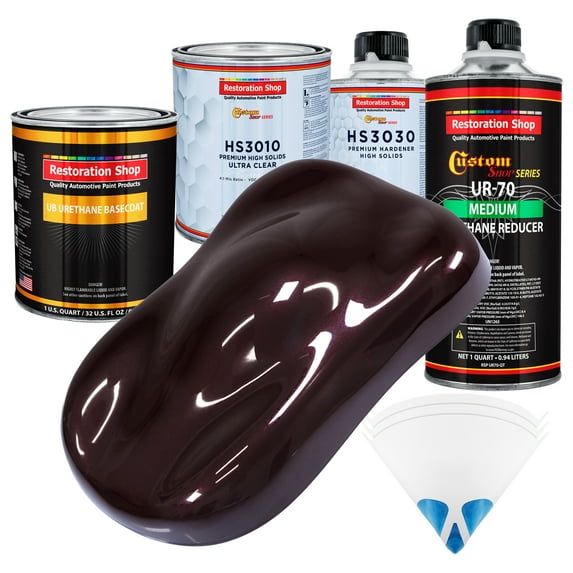 Black Cherry Pearl Premium Quart URETHANE BASECOAT CLEARCOAT Car Auto Paint Kit