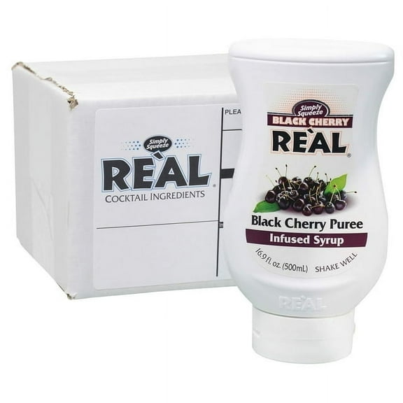 Black Cherry Reall, Black Cherry Puree Infused Syrup, 16.9 FL OZ Squeezable Bottle (Pack of 1)