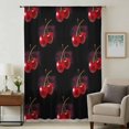 thumbnail image 1 of Black Cherry Sheer Curtains 108 Inches Extra Long, Farmhouse Watercolor Cherries Fruits Light Filering Curtains, Privacy Drapes Simi Floor to Veiling Curtain for Living Room Large Window Treatment, 1 of 9