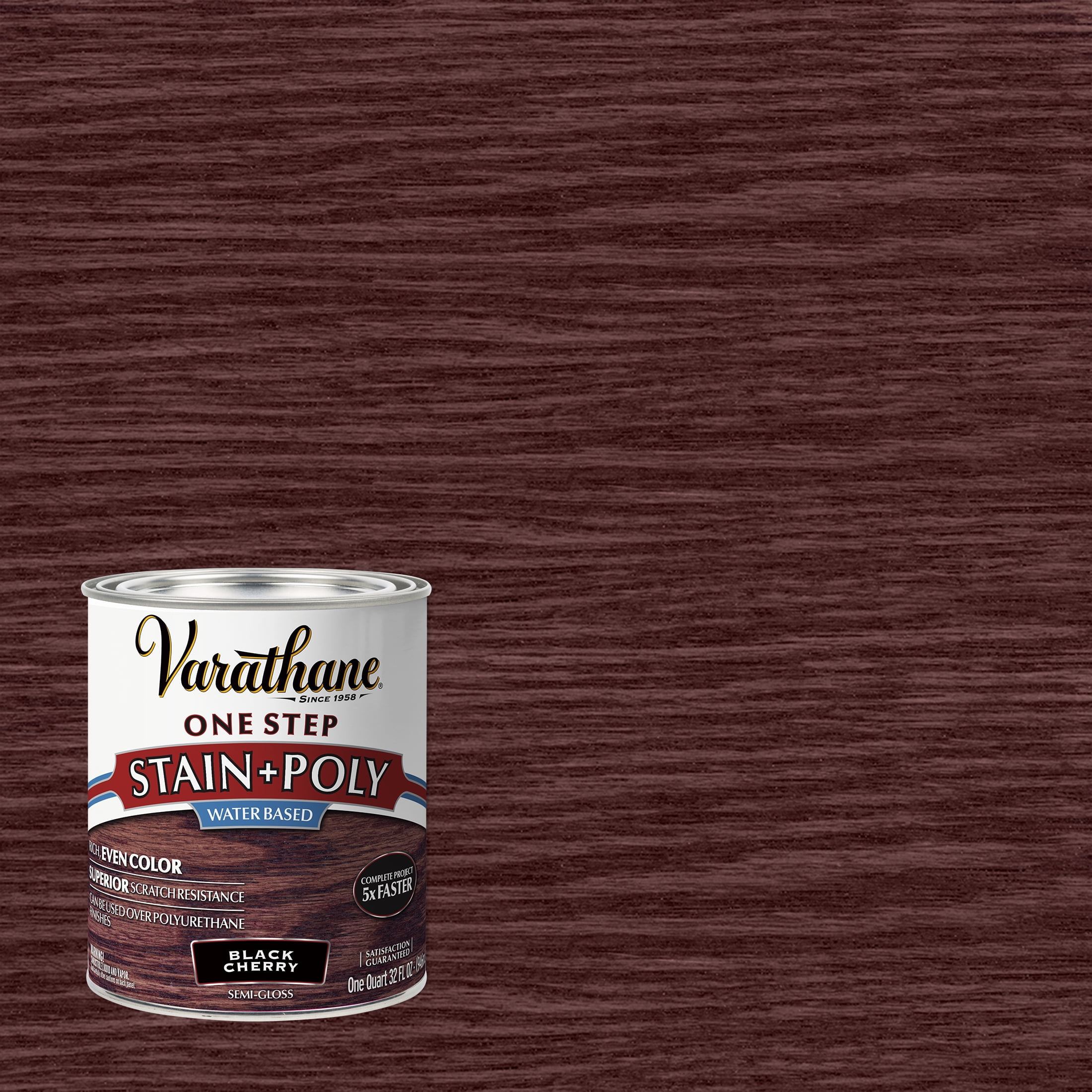 Black Cherry, Varathane Stain + Polyurethane, Semi-Gloss -384367, Quart, 2 Pack