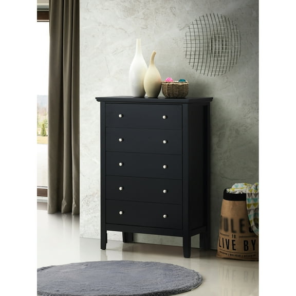 Black Chest - Glory Furniture G1336 Particle Board With French Drawers And Metal Hardware For Longevity Bedroom Kiln Dried Hardwood