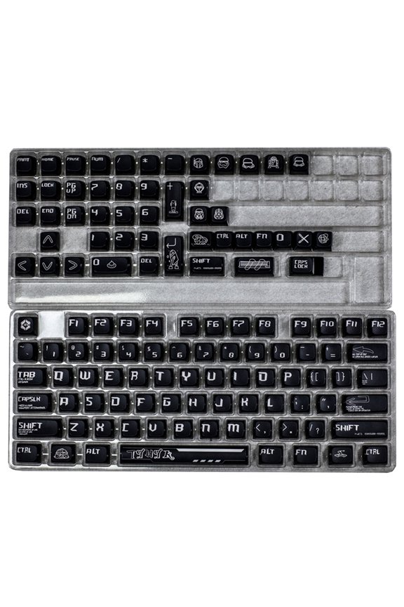 Black Chevalier Theme Keycap 122key Heat Sublimated Gaming Keycaps with Backlighting for Mechanical Keyboard Keycap Set