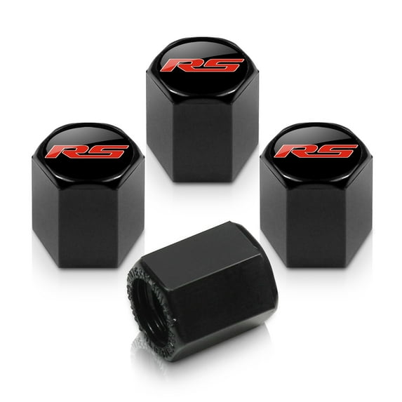 Black Chevrolet Camaro RS Tire Stem Valve Caps