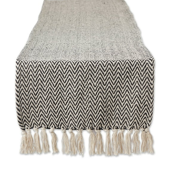 Black Chevron Handloom Table Runner 15x72