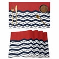 thumbnail image 1 of Black Chevron Placemats Set of 4 Geometric Navy Blue White Sea Wavy Striped Place Mats Indoor Wipeable Table Mats Washable Cloth Dining Table Placemats for Kitchen Holiday Party Home Decor 13x19 Inch, 1 of 9