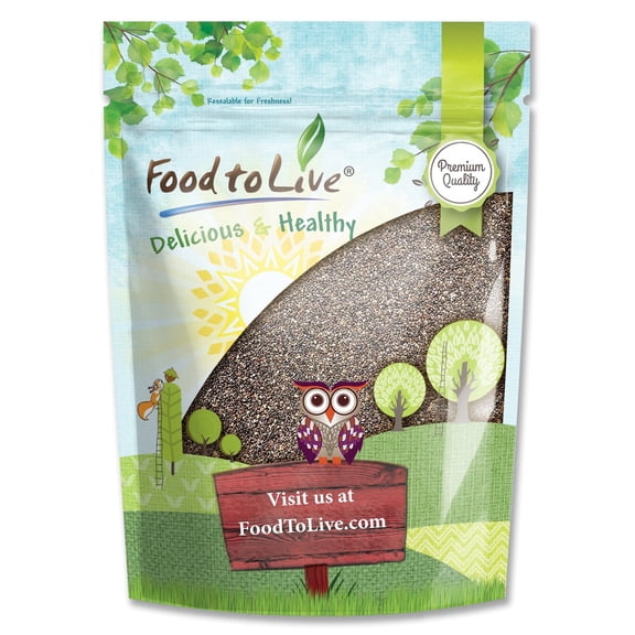 Black Chia Seeds, 1 Pound  Kosher, Sproutable, Raw, Vegan - by Food to Live