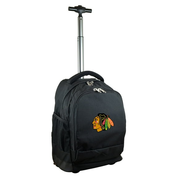 Black Chicago Blackhawks 19'' Premium Wheeled Backpack