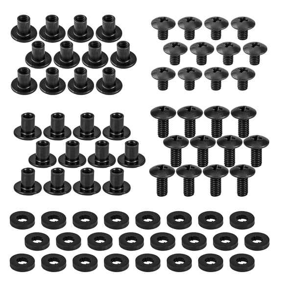 Wildwood Tactical Black Chicago Screws – 72-Piece Assortment | 1/4" & 3/8" for Kydex & Leather Holsters, Sheaths, Belt Clips | Philips, Posts, Washers