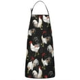 thumbnail image 1 of Black Chicken Rooster Pattern Apron-Garden Aprons for Women with Pockets-Cotton Linen Waterproof Kitchen Cooking Gardening Aprons Adjustable for Kitchen,Cooking,BBQ and Salon 33x27 Inch, 1 of 7