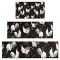 thumbnail image 1 of Black Chicken Rooster Pattern Kitchen Rugs Sets Of 3,Kitchen Runner Rugs Non Skid Washable,Decorative Kitchen Floor Mats for Kitchen,Sink,Laundry,17"x30"+ 17"x47" + 17"x59", 1 of 6