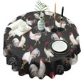 thumbnail image 1 of Black Chicken Rooster Pattern Round Tablecloth 60"x60",Wrinkle Wipeable Table Cloth for Kitchen Dining Room Picnic Patio Party, 1 of 6