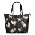 thumbnail image 1 of Black Chicken Rooster Pattern Travel Tote Bags for Women Carry On,Large Weekender Bags for Women Travel,Multi Functional Duffle Bag for Work,Shopping,Sports, 1 of 5