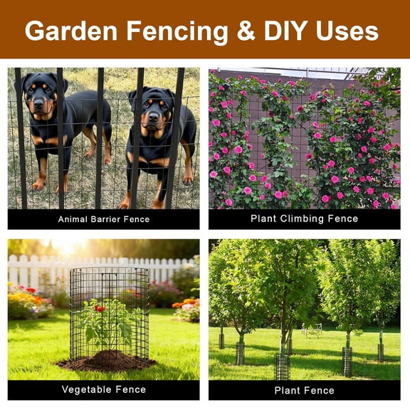 Black Chicken Wire Fencing 16 Gauge, PVC Coated Welded Mesh Fence 2" x 3" Gap, for Vegetable Garden, Yard, Little Animal Protection, Baby Care, and Pet Enclosures  Projects 36" x 50 ft