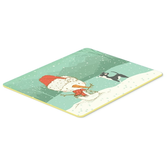 Black Chihuahua Snowman Christmas Kitchen or Bath Mat 24x36