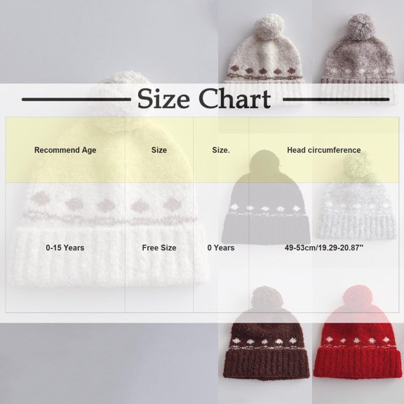 Black Children Warm Hat With Geometric Accent For 0-15 Years Stretchy Fit For Growing Kids