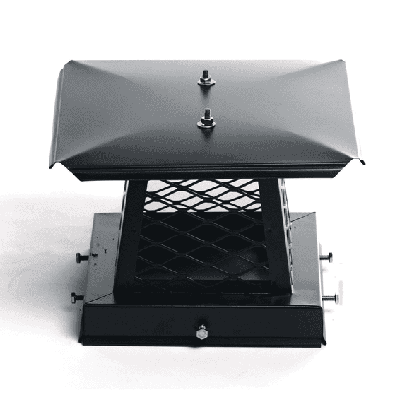 Chimcare Black Chimney Cap - 13x17 in, Powder Coated, Single Flue, Masonry Fireplace, USA Made