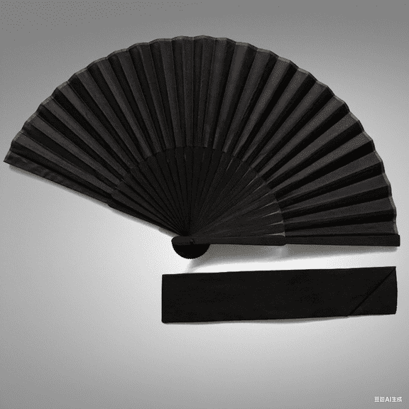 Black Chinese Vintage Folding Fans - Elegant Fabric Handheld Fans for Wedding Favors, Dance Performances & Home Decor (Bamboo Frame)