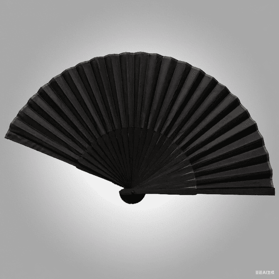 Black Chinese Vintage Folding Fans - Elegant Fabric Handheld Fans for Wedding Favors, Dance Performances & Home Decor (Bamboo Frame)