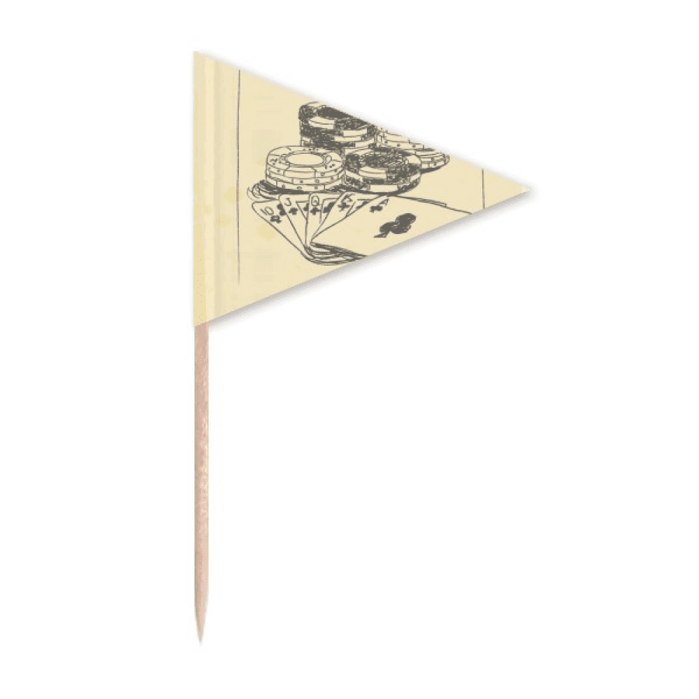 Black Chip Poker Illustration Pattern Toothpick Triangle Cupcake ...