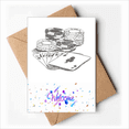 thumbnail image 1 of Black Chip Poker Illustration Pattern Welcome Back Greeting Cards Envelopes Blank, 1 of 4