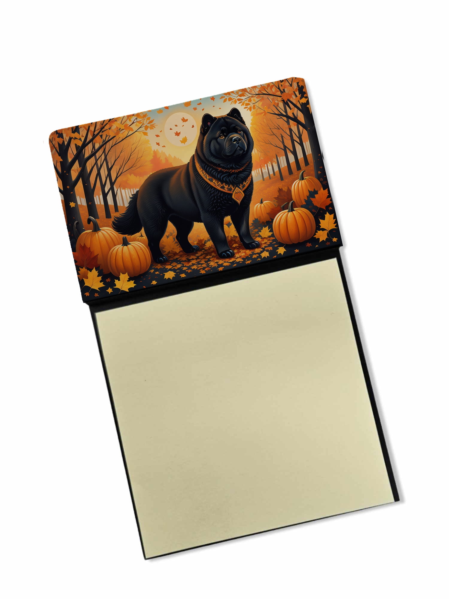 Black Chow Chow Fall Sticky Note Holder 3.25 in x 5.25 in