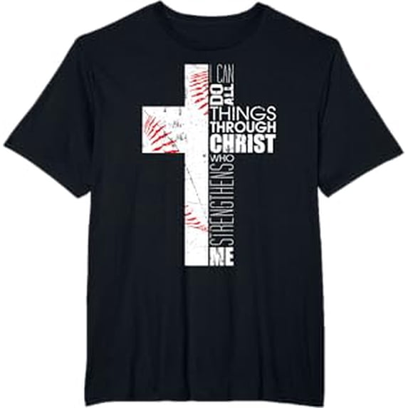 Black Christian Cross T-Shirt Comfort Colors Philippians 4:13 Gift for Coaches and Teams