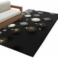 thumbnail image 1 of Black Christmas Area Rug 3x5 FT, Non Slip Entryway Bedside Carpet, Xmas Pine Needles Balls Snowflake Washable Soft Floor Carpet Indoor Mat Non-Shedding Throw Rug for Dorm Kitchen Home Office, 1 of 9