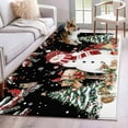 thumbnail image 1 of Black Christmas Area Rug 4x6 Washable Rug Non Slip Red Snowman Xmas Tree Snowflake Winter Large Area Rug Indoor Floor Carpet for Entryway Bedroom Kitchen Living Room Home Office Dining Room Nursery, 1 of 8