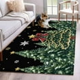thumbnail image 1 of Black Christmas Area Rugs 3'x5', Washable Small Throw Rugs for Living Room Bedroom, Snowflake Xmas Christmas Tree Indoor Outdoor Rug Non-Slip Low Pile Carpet Runner Reversible Floor Mats, 1 of 8