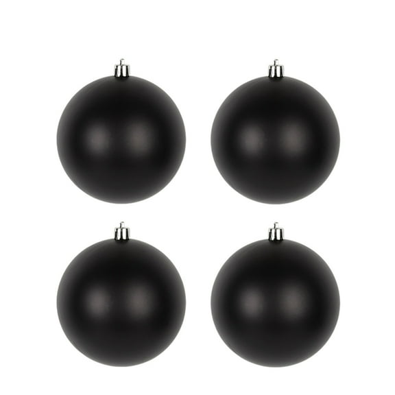 Black Christmas Balls 4 Pcs Christmas Tree Decorative Ornaments for Christmas Tree Holiday Wreath Decoration