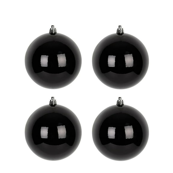 Black Christmas Balls 4 Pcs Christmas Tree Decorative Ornaments for Christmas Tree Holiday Wreath Decoration