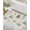 Black Christmas Bathroom Rug 2'x3', Woven Cotton Area Rug with Tassels
