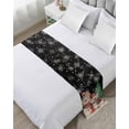 thumbnail image 1 of Black Christmas Bed Runner for Cal. King Size Bed, Snowman Bear Xmas Tree Snowflake Bedspread Protector Slipcover Bed Scarf for Foot Bed Runners & Scarves for Bedroom Hotel Wedding Room 94x20 Inches, 1 of 6