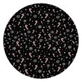 thumbnail image 1 of Black Christmas Candy Cane and Snowflake Pattern Round Fitted Tablecloth with Elastic Edge,Dining Table Cover Waterproof,Outdoor Round Tablecloth for Camping,Dining,Indoor and Outdoor, 1 of 7