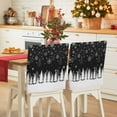 thumbnail image 1 of Black Christmas Chair Covers Set of 1 Christmas Trees Snowflakes Snowy Winter Chair Back Covers Stretch Removable Washable Slipcovers Protector for Dining Room Kitchen Party Decor, 1 of 5