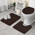 thumbnail image 1 of Black Christmas Cherry Pattern Bathroom Rugs Sets 3 Piece,Toilet Cover Set,Absorbent Non Slip Bathroom Mats Sets with U-Shaped Contour Rug Toilet Rug Set, 1 of 5