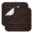 thumbnail image 1 of Black Christmas Cherry Pattern Dish Drying Mat for Kitchen 1 Pack, Ultra Absorbent Microfiber Dishes Drainer Mats,16x18in(41x46cm), 1 of 6