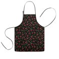 thumbnail image 1 of Black Christmas Cherry Pattern Kids Aprons for Girls and Boys,Adjustable Neck Strap Toddler Aprons for Kids Cooking Baking, 1 of 7