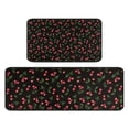 thumbnail image 1 of Black Christmas Cherry Pattern Kitchen Rugs Sets Of 2,Anti Fatigue Kitchen Mat Rugs Non Slip Washable,Decorative Kitchen Floor Mats for Kitchen,Sink,Laundry,17"X30"+17"X47", 1 of 7