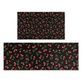 thumbnail image 1 of Black Christmas Cherry Pattern Kitchen Rugs Sets Of 2,Anti Fatigue Kitchen Mat Rugs Non Slip Washable,Decorative Kitchen Floor Mats for Kitchen,Sink,Laundry,17"x30"+17"x47", 1 of 7