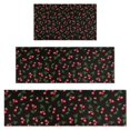 thumbnail image 1 of Black Christmas Cherry Pattern Kitchen Rugs Sets Of 3,Kitchen Runner Rugs Non Skid Washable,Decorative Kitchen Floor Mats for Kitchen,Sink,Laundry,17"x30"+ 17"x47" + 17"x59", 1 of 6